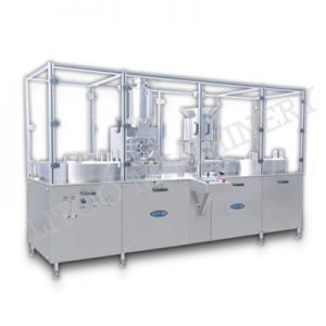 Automatic injectable dry powder filling & rubber stoppering machine